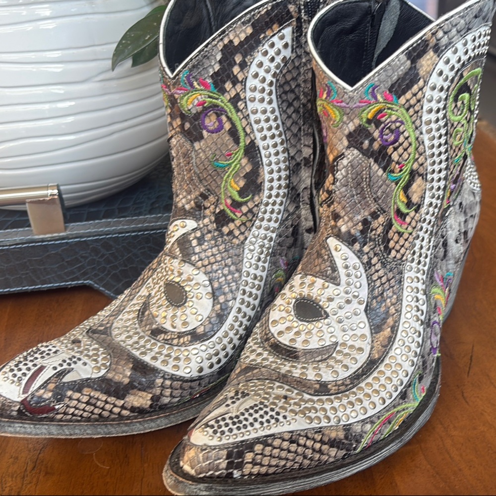 Old Gringo Multicolor Embellished Ankle Boots
